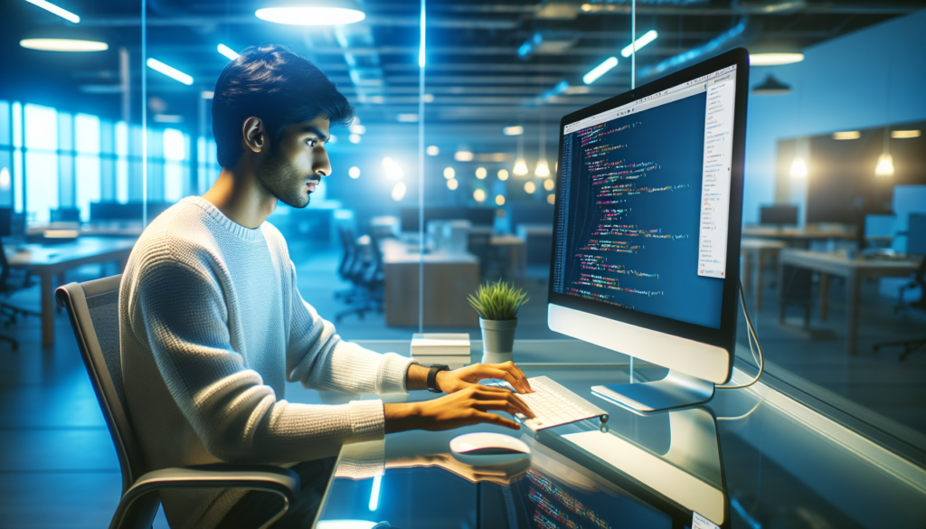 A Python programming test interface featuring: Code Editor: Syntax-highlighted Python script with numbered lines Problem Statement: Algorithm challenge (e.g., 'Reverse a string without built-in functions') Output Console: Showing test case results (✓/✗) and runtime metrics.