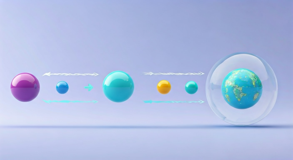 An educational infographic on Newton's Laws of Motion and Related Concepts featuring: Newton's Three Laws: 1ˢᵗ Law (Inertia): Book on a car seat sliding when brakes are applied 2ⁿᵈ Law (F=ma): Rocket launch with force/acceleration equation 3ʳᵈ Law (Action-Reaction): Swimmer pushing water backward to move forward Momentum & Impulse: Collision diagrams with p=mv and J=FΔt formulas