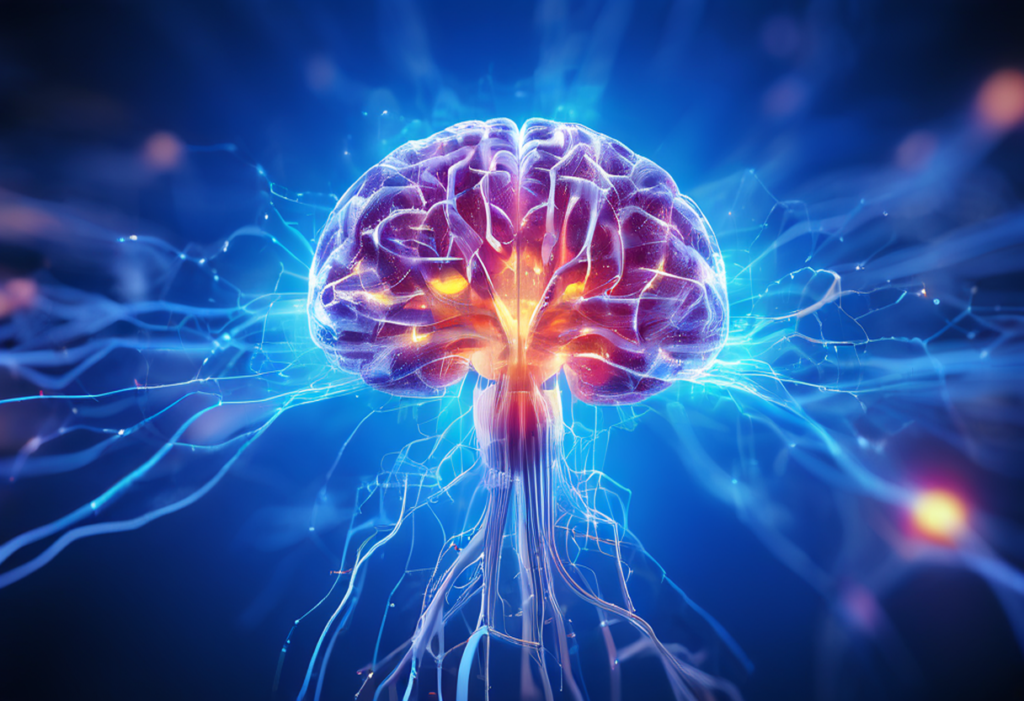 An educational infographic on Control & Coordination featuring: Nervous System: Labeled diagram of brain, spinal cord, and neurons with impulse transmission Endocrine System: Glands (pituitary, thyroid, adrenal) with hormone functions Reflex Actions: Knee-jerk reflex arc pathway.