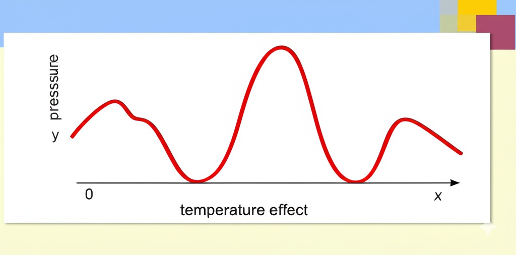 A scientific graph showing the relationship between pressure and temperature, with an x-axis labeled for temperature and a corresponding pressure scale.